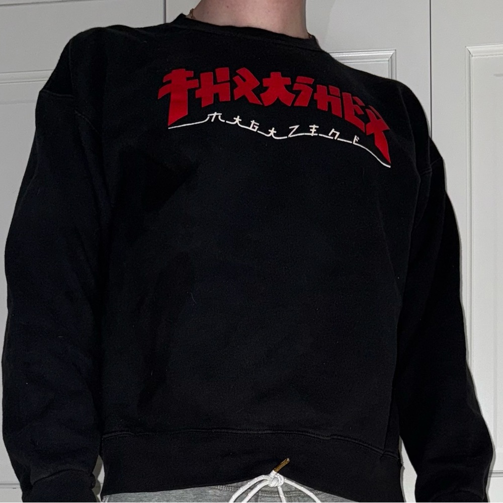 Thrasher Black and Red Crewneck Sweater